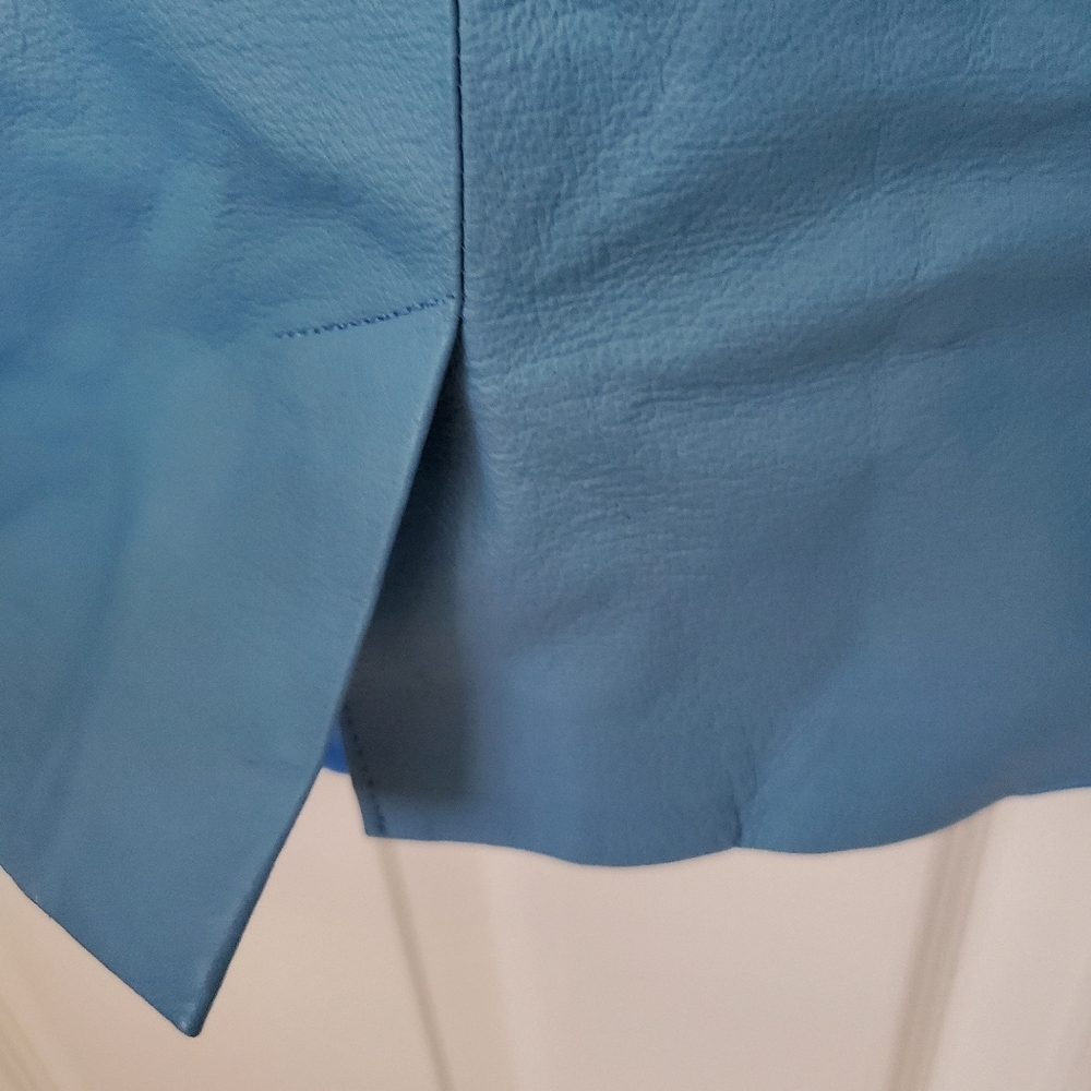 Newport News Blue Leather Mini Dress  Women's Size 18 - Picture 6 of 9